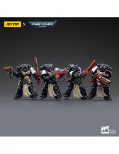 Warhammer 40k Pack de 4 Figuras 1/18 Black Templars Army Primaris Crusader Squad 12 cm