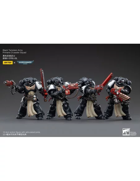 Warhammer 40k Pack de 4 Figuras 1/18 Black Templars Army Primaris Crusader Squad 12 cm