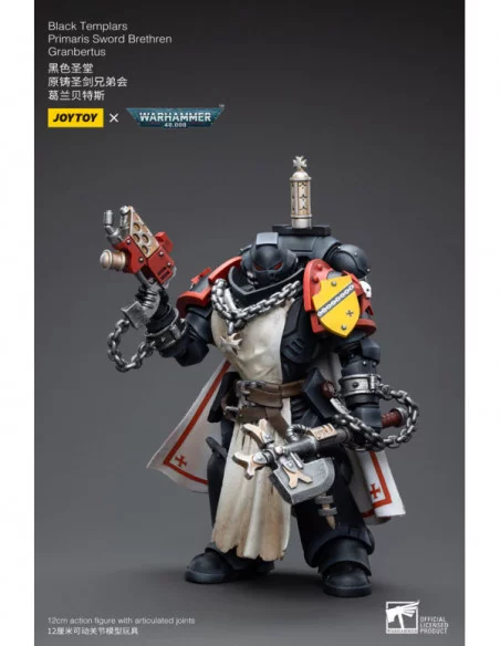 Warhammer 40k Figura 1/18 Black Templars Primaris Sword Brethren Granbertus 12 cm