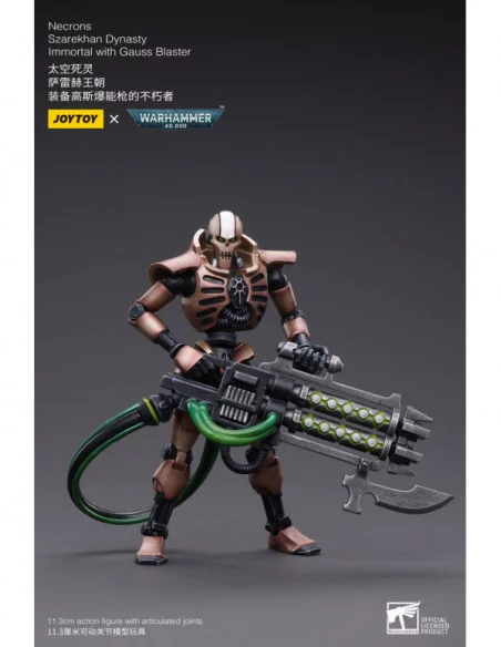 Warhammer 40k Pack de 2 Figuras 1/18 Necrons Szarekhan Dynasty Immortal with Gauss Blaster 11 cm