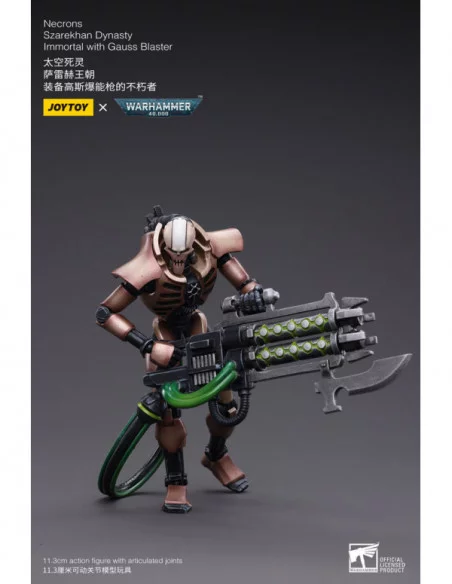 Warhammer 40k Pack de 2 Figuras 1/18 Necrons Szarekhan Dynasty Immortal with Gauss Blaster 11 cm