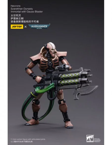 Warhammer 40k Pack de 2 Figuras 1/18 Necrons Szarekhan Dynasty Immortal with Gauss Blaster 11 cm