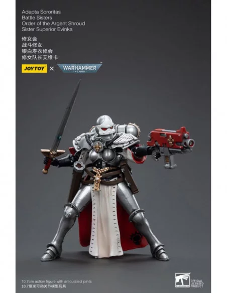 Warhammer 40k Figura 1/18 Adepta Sororitas Battle Sisters Order of the Argent Shroud Sister Superior Evinka 11 cm