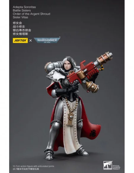 Warhammer 40k Figura 1/18 Adepta Sororitas Battle Sisters Order of the Argent Shroud Sister Vitas 11 cm