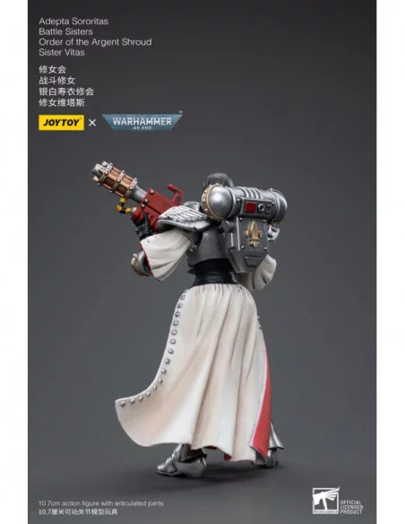 Warhammer 40k Figura 1/18 Adepta Sororitas Battle Sisters Order of the Argent Shroud Sister Vitas 11 cm