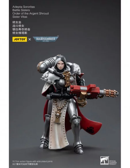 Warhammer 40k Figura 1/18 Adepta Sororitas Battle Sisters Order of the Argent Shroud Sister Vitas 11 cm