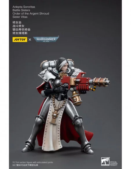 Warhammer 40k Figura 1/18 Adepta Sororitas Battle Sisters Order of the Argent Shroud Sister Vitas 11 cm