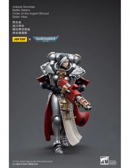 Warhammer 40k Figura 1/18 Adepta Sororitas Battle Sisters Order of the Argent Shroud Sister Vitas 11 cm