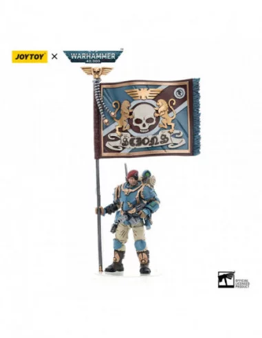 Warhammer 40k Figura 1/18 Astra Militarum Tempestus Scions Command Squad 55th Kappic Eagles Banner Bearer 12 cm