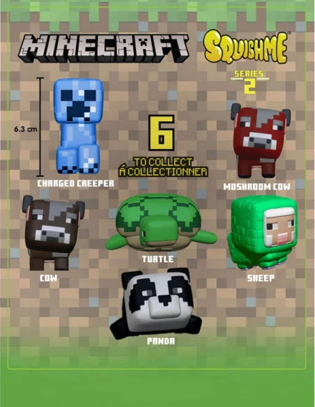 Minecraft Figuras Antiestrés Squishme 6 cm Serie 2 Expositor (12)