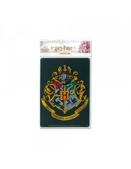 Harry Potter Placa de Chapa Hogwarts Logo 15 x 21 cm