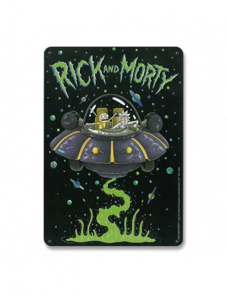 Rick & Morty Placa de Chapa Spaceship 15 x 21 cm