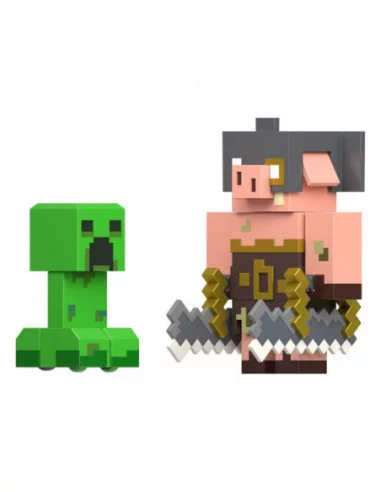 Minecraft Legends Pack de 2 Figuras Creeper vs Piglin Bruiser 8 cm