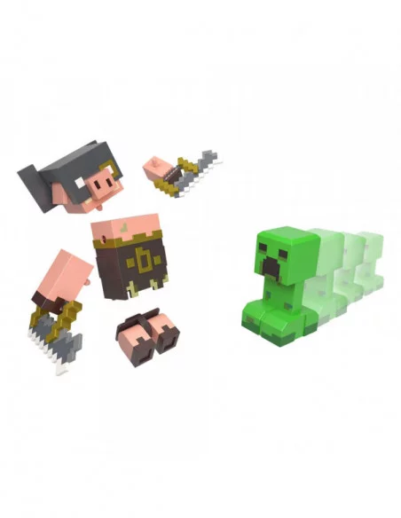 Minecraft Legends Pack de 2 Figuras Creeper vs Piglin Bruiser 8 cm