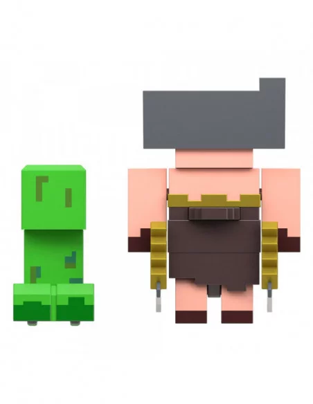 Minecraft Legends Pack de 2 Figuras Creeper vs Piglin Bruiser 8 cm