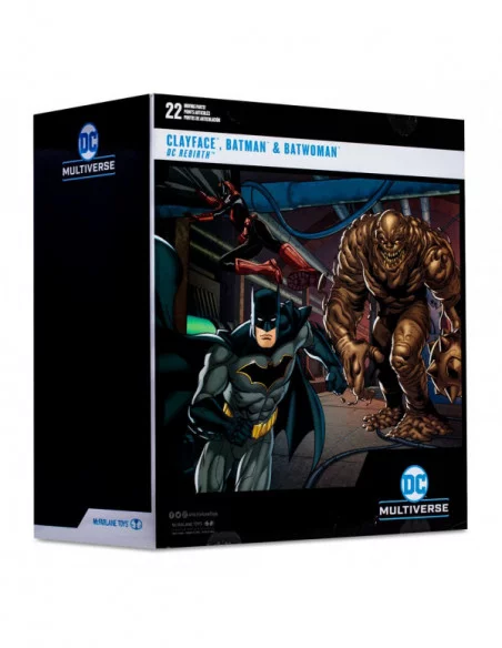 DC Multiverse Figuras Multipack Clayface, Batman & Batwoman (DC Rebirth) (Gold Label) 18 cm