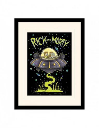 Rick and Morty Póster Enmarcado Collector Print Ufo (white background)