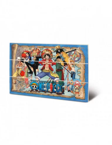 One Piece Póster de madera Straw Hat Pirates Map 20 x 30 xm