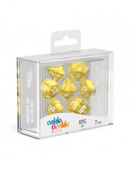 Oakie Doakie Dice Dados RPG-Set Marble - Amarillo (7)