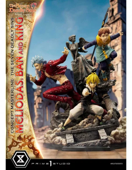 Seven Deadly Sins Concept Masterline Series Estatua Meliodas, Ban and King 55 cm