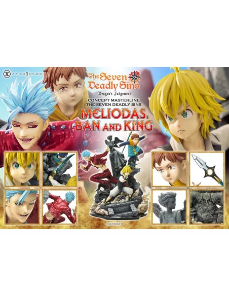 Seven Deadly Sins Concept Masterline Series Estatua Meliodas, Ban and King 55 cm