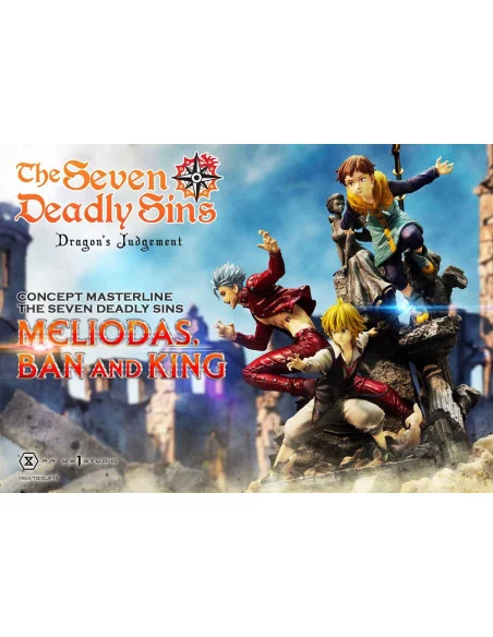 Seven Deadly Sins Concept Masterline Series Estatua Meliodas, Ban and King 55 cm