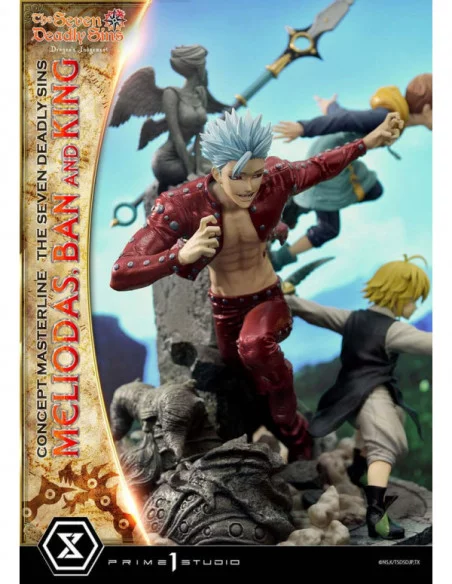 Seven Deadly Sins Concept Masterline Series Estatua Meliodas, Ban and King 55 cm