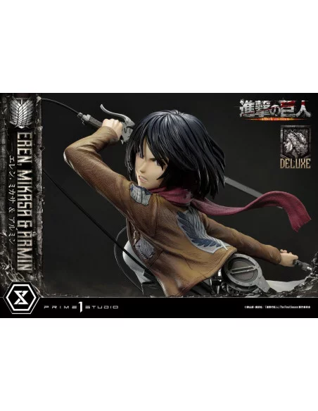 Attack on Titan Ultimate Premium Masterline Estatua Eren, Mikasa, & Armin Deluxe Bonus Version 72 cm