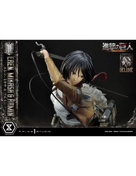 Attack on Titan Ultimate Premium Masterline Estatua Eren, Mikasa, & Armin Deluxe Bonus Version 72 cm