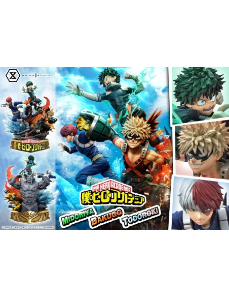 My Hero Academia Estatua Midoriya, Bakugo & Todoroki 69 cm