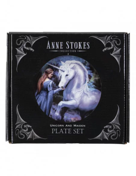 Anne Stokes Pack de 4 Placas Unicorn and Maiden