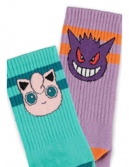 Pokemon Pack de 2 Pares de Calcetines Heads Grey 39-42