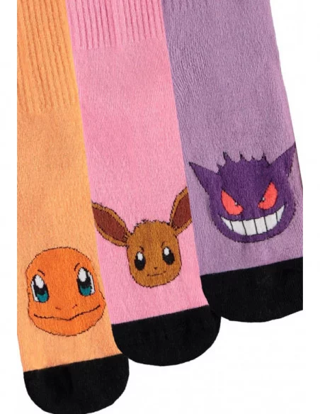 Pokemon Pack de 3 Pares de Calcetines Heads Colormix 39-42