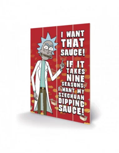 Rick and Morty Póster de madera Szechuan Sauce 40 x 59 cm