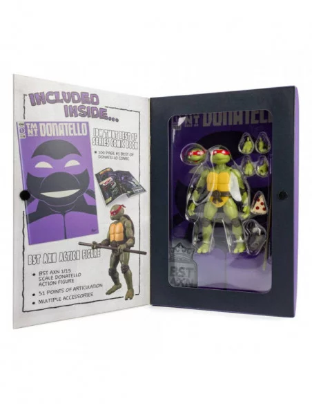 Tortugas Ninja Figura y Cómic BST AXN x IDW Donatello Exclusive 13 cm