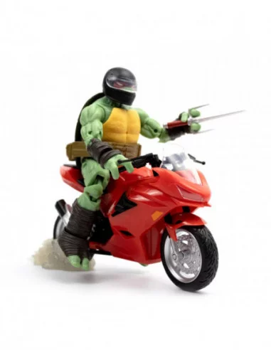 Tortugas Ninja Figura con Vehículo BST AXN Raphael con Moto (IDW Comics) 13 cm