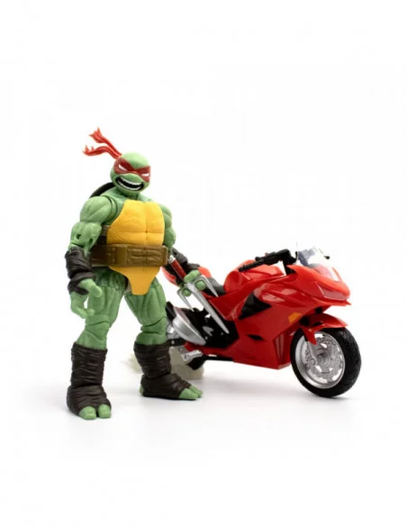 Tortugas Ninja Figura con Vehículo BST AXN Raphael con Moto (IDW Comics) 13 cm