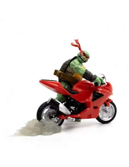 Tortugas Ninja Figura con Vehículo BST AXN Raphael con Moto (IDW Comics) 13 cm