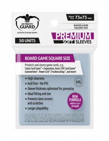 Ultimate Guard Premium Soft Sleeves Fundas de Cartas del Juego de Mesa Cuadrado (50)