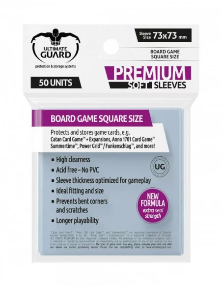 Ultimate Guard Premium Soft Sleeves Fundas de Cartas del Juego de Mesa Cuadrado (50)