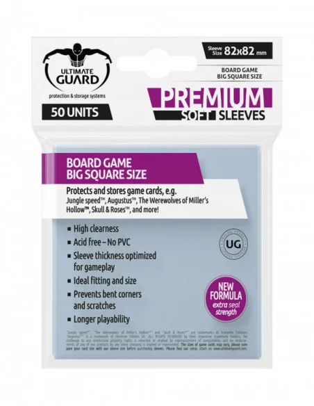 Ultimate Guard Premium Soft Sleeves Fundas de Cartas del Juego de Mesa Cuadrado Grande (50)