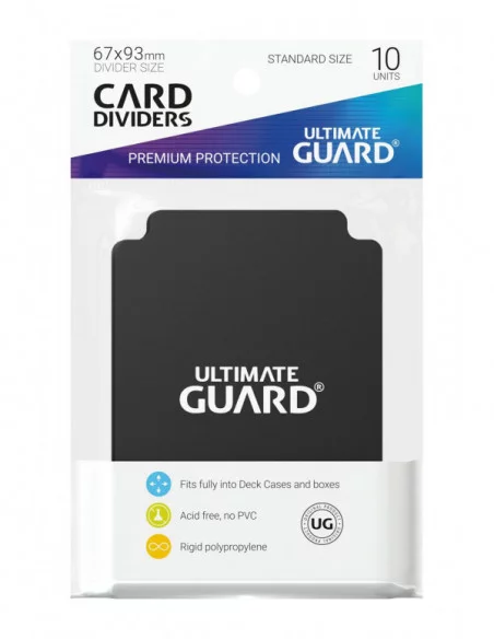 Ultimate Guard Card Dividers Tarjetas Separadoras para Cartas Tamaño Estándar Negro (10)