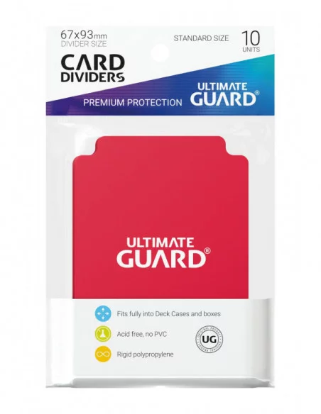 Ultimate Guard Card Dividers Tarjetas Separadoras para Cartas Tamaño Estándar Rojo (10)