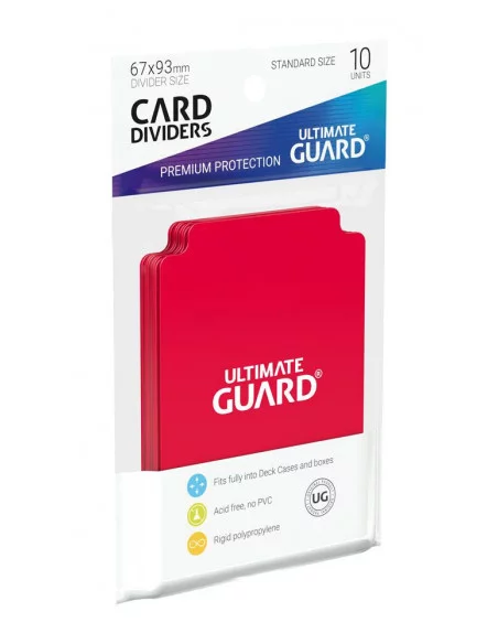 Ultimate Guard Card Dividers Tarjetas Separadoras para Cartas Tamaño Estándar Rojo (10)