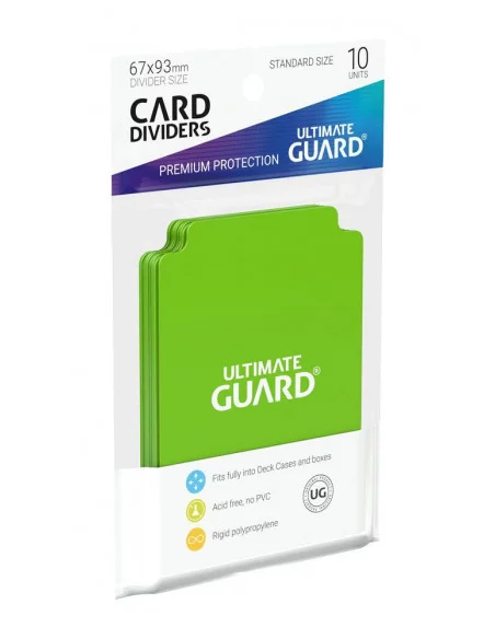 Ultimate Guard Card Dividers Tarjetas Separadoras para Cartas Tamaño Estándar Verde Claro (10)