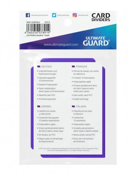 Ultimate Guard Card Dividers Tarjetas Separadoras para Cartas Tamaño Estándar Violeta (10)