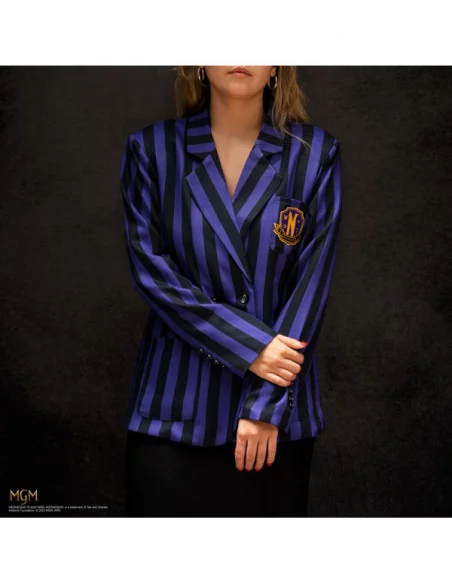 Wednesday Chaqueta Nevermore Academy Purple Striped Blazer talla L