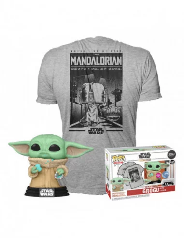 Star Wars The Mandalorian POP! & Tee Set de Minifigura y Camiseta Grogu Cookie talla M