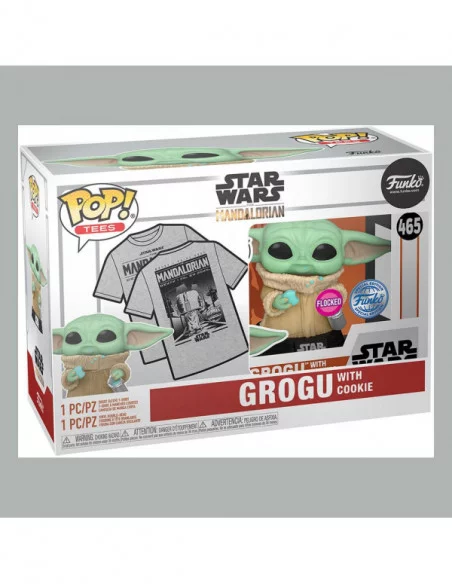 Star Wars The Mandalorian POP! & Tee Set de Minifigura y Camiseta Grogu Cookie talla M