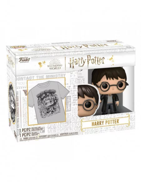 Harry Potter POP! & Tee Set de Minifigura y Camiseta Harry Potter (FL) talla S